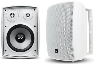VM Audo SR-WOD6 6.5" Outdoor Speakers + PT 260A Amplifier Receiver FM Stereo