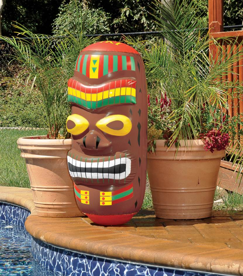 Swimline 90240 Swimming Pool Inflatable Tiki Totem Pole with Electric Air Pump - VMInnovations