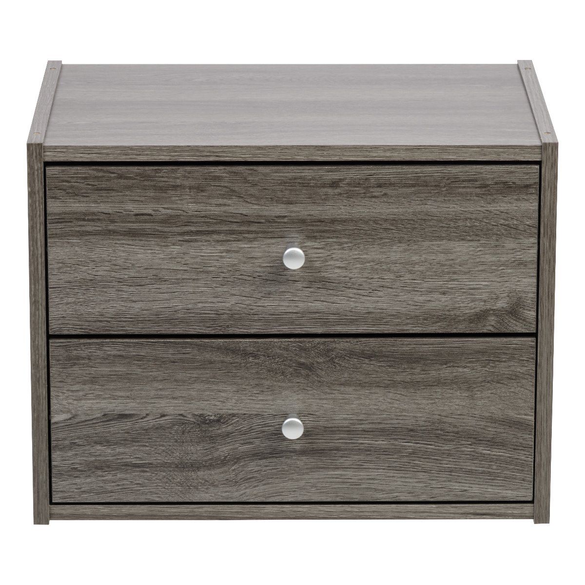 IRIS Tachi Series Wood Stacking Storage Drawer Box Cabinet Cube, Gray (Open Box)