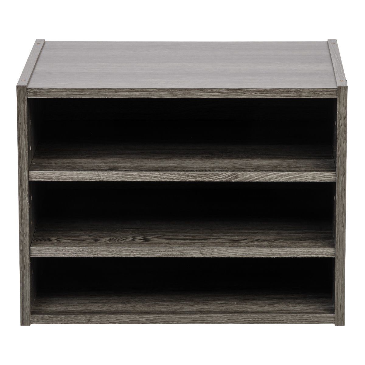 IRIS USA Modular Wood Storage Organizer Cube Box with Adjustable Shelves, Gray