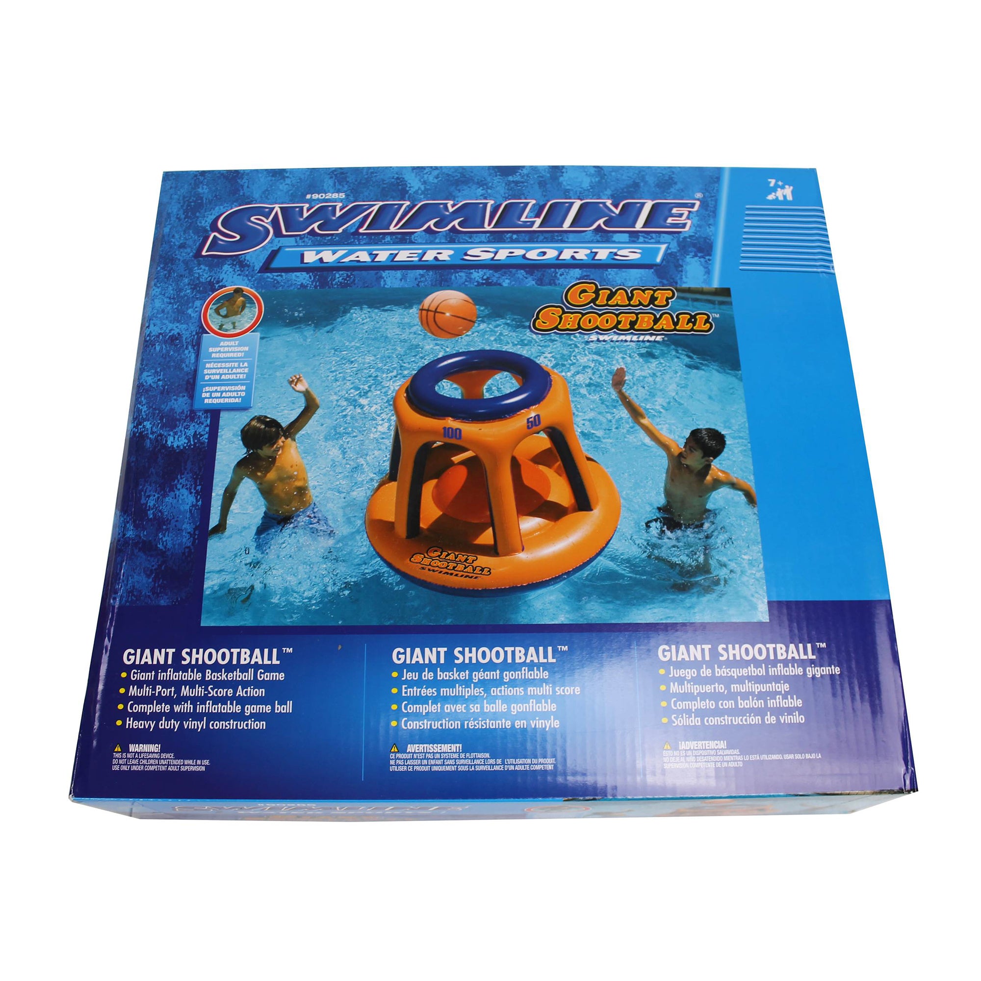 Swimline 36in Basketball Hoop Shootball Inflatable Pool Toy w/ Electric Air Pump - VMInnovations