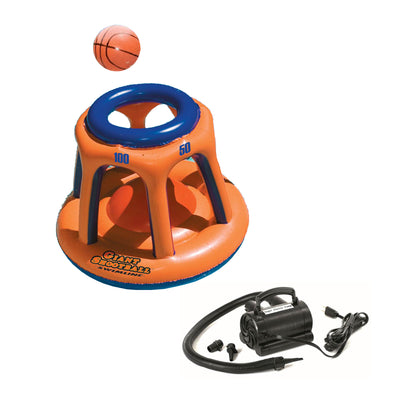 Swimline 36in Basketball Hoop Shootball Inflatable Pool Toy w/ Electric Air Pump - VMInnovations