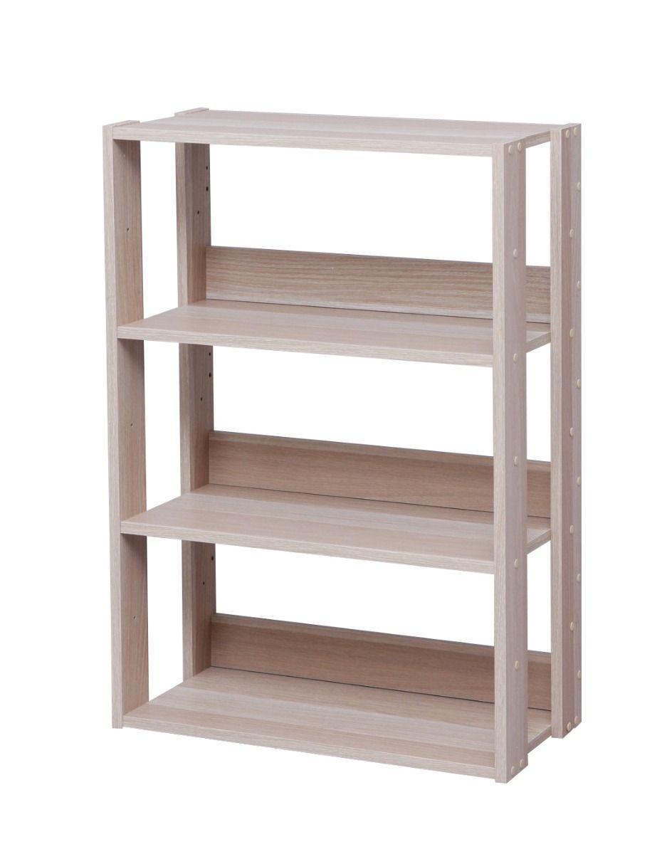 IRIS USA 596228 Mado 3 Shelf Wide Open Wood Rack Shelving Unit, Light Brown