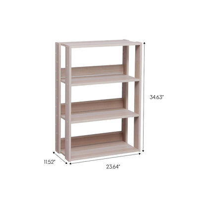 IRIS USA 596228 Mado 3 Shelf Wide Open Wood Rack Shelving Unit, Light Brown