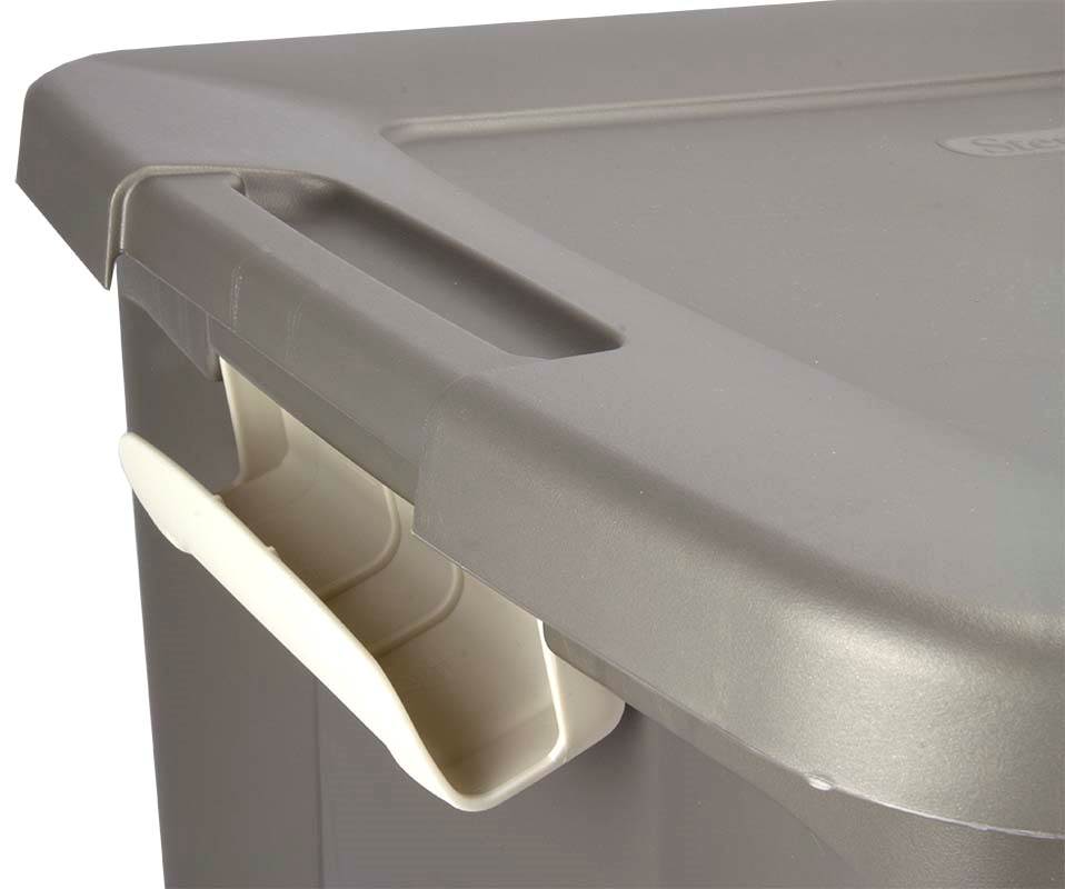 Sterilite 19378606 50 Quart Clear Base Latching Shelf Storage Tote Box, 6 Pack