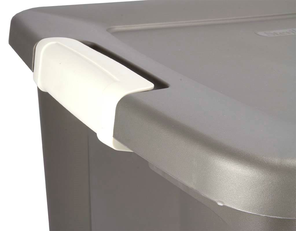 Sterilite 19378606 50 Quart Clear Base Latching Shelf Storage Tote Box, 6 Pack