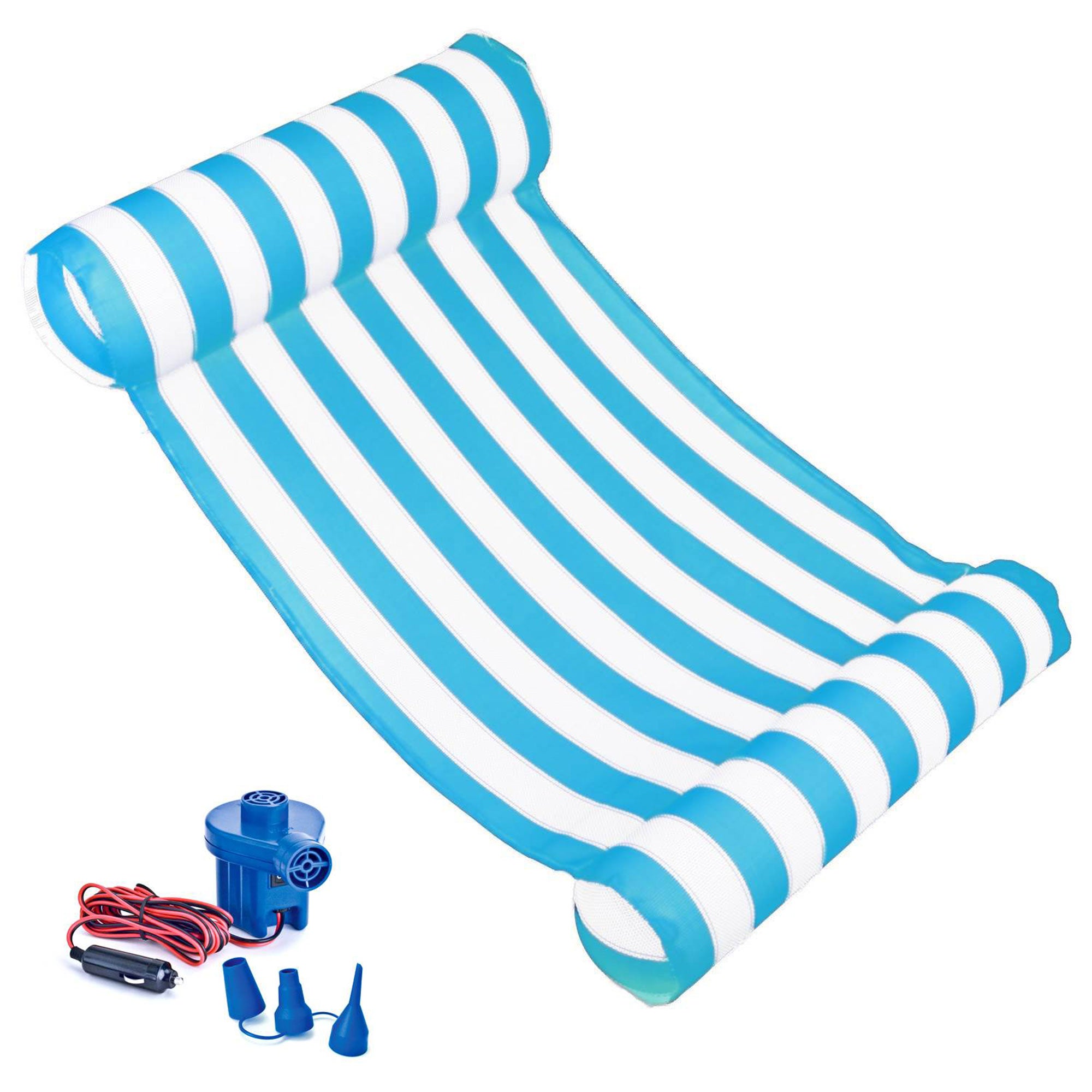 Swimline 9044 Premium Floating Pool Hammock Lounge Chair w/ Electric Air Pump - VMInnovations