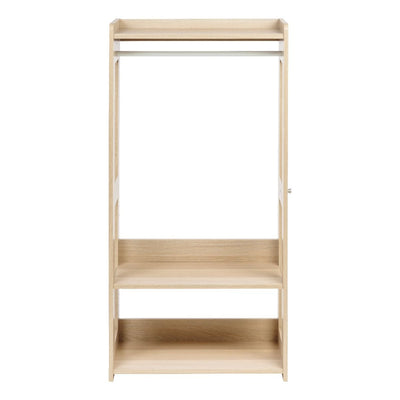 IRIS 2 Shelf Compact Wood Hanging Closet Clothing Clothes Rack, Brown (Open Box)