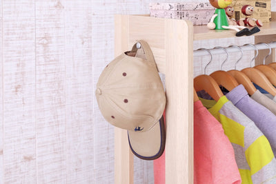 IRIS 2 Shelf Compact Wood Garment Hanging Closet Clothing Clothes Rack, Brown