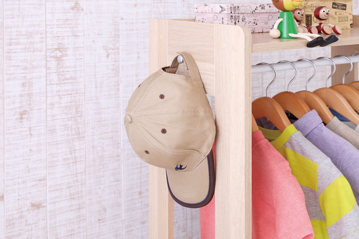 IRIS 2 Shelf Compact Wood Hanging Closet Clothing Clothes Rack, Brown (Open Box)