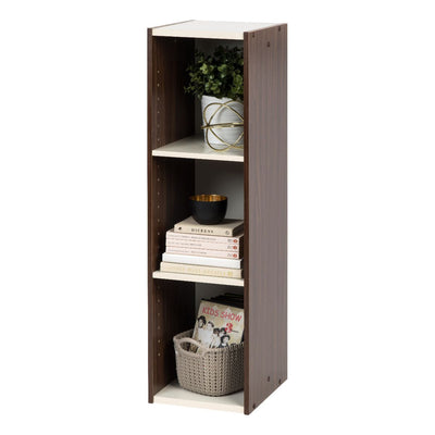 IRIS USA 596307 Space Saving Adjustable Stackable Shelf Organizer, Walnut Brown