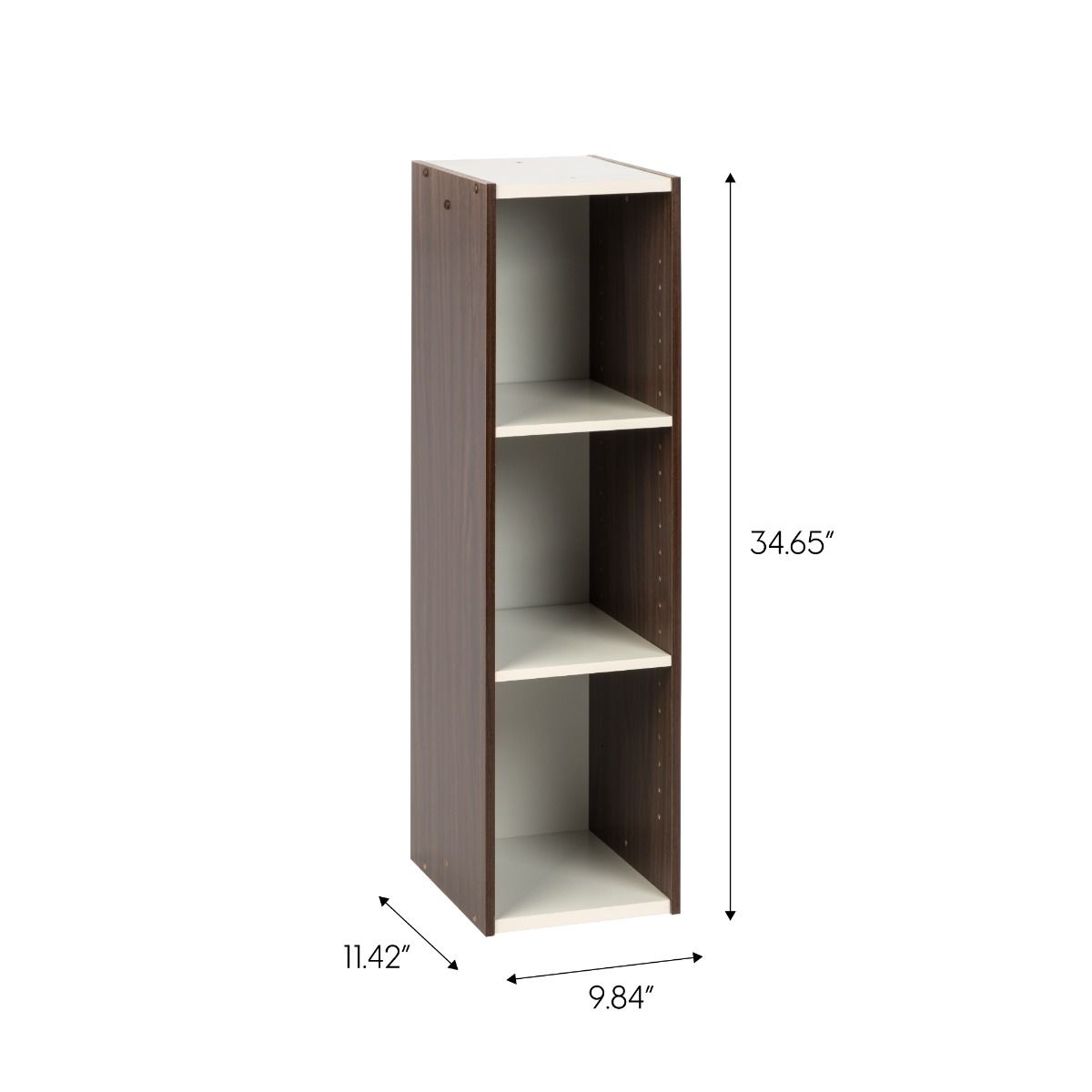 IRIS USA 596307 Space Saving Adjustable Stackable Shelf Organizer, Walnut Brown
