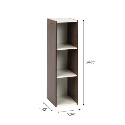 IRIS USA 596307 Space Saving Adjustable Stackable Shelf Organizer, Walnut Brown
