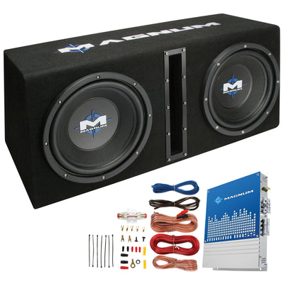 MTX Magnum MB210SP 10" 400W RMS Dual Car Loaded Subwoofer Box with Wiring Kit