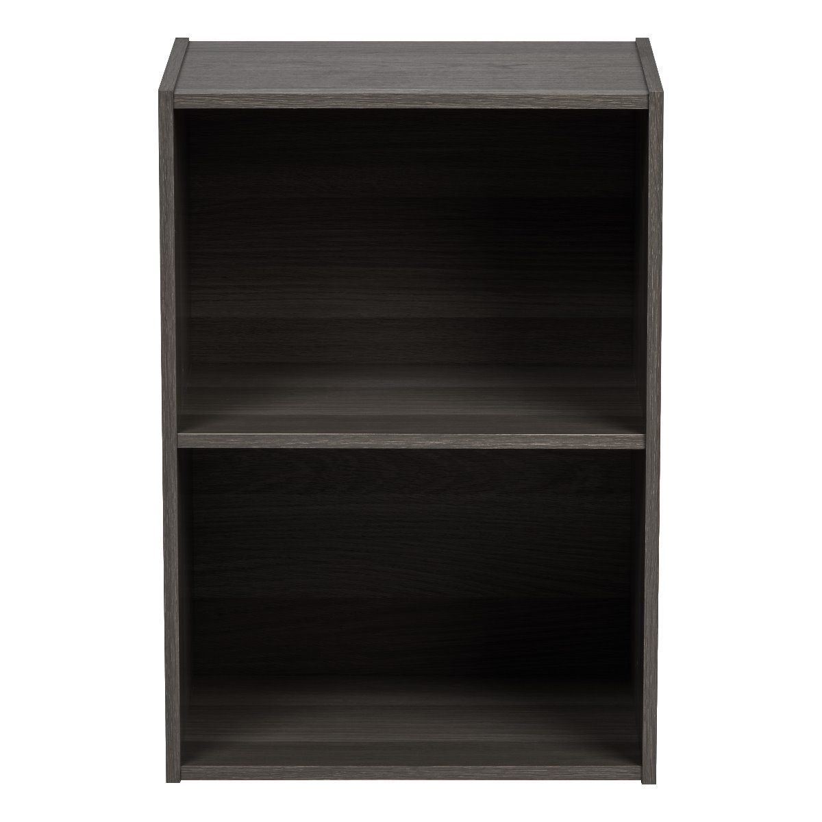 IRIS 2 Tier Short Freestanding Wood Storage Bookshelf Shelf Shelving Unit, Gray