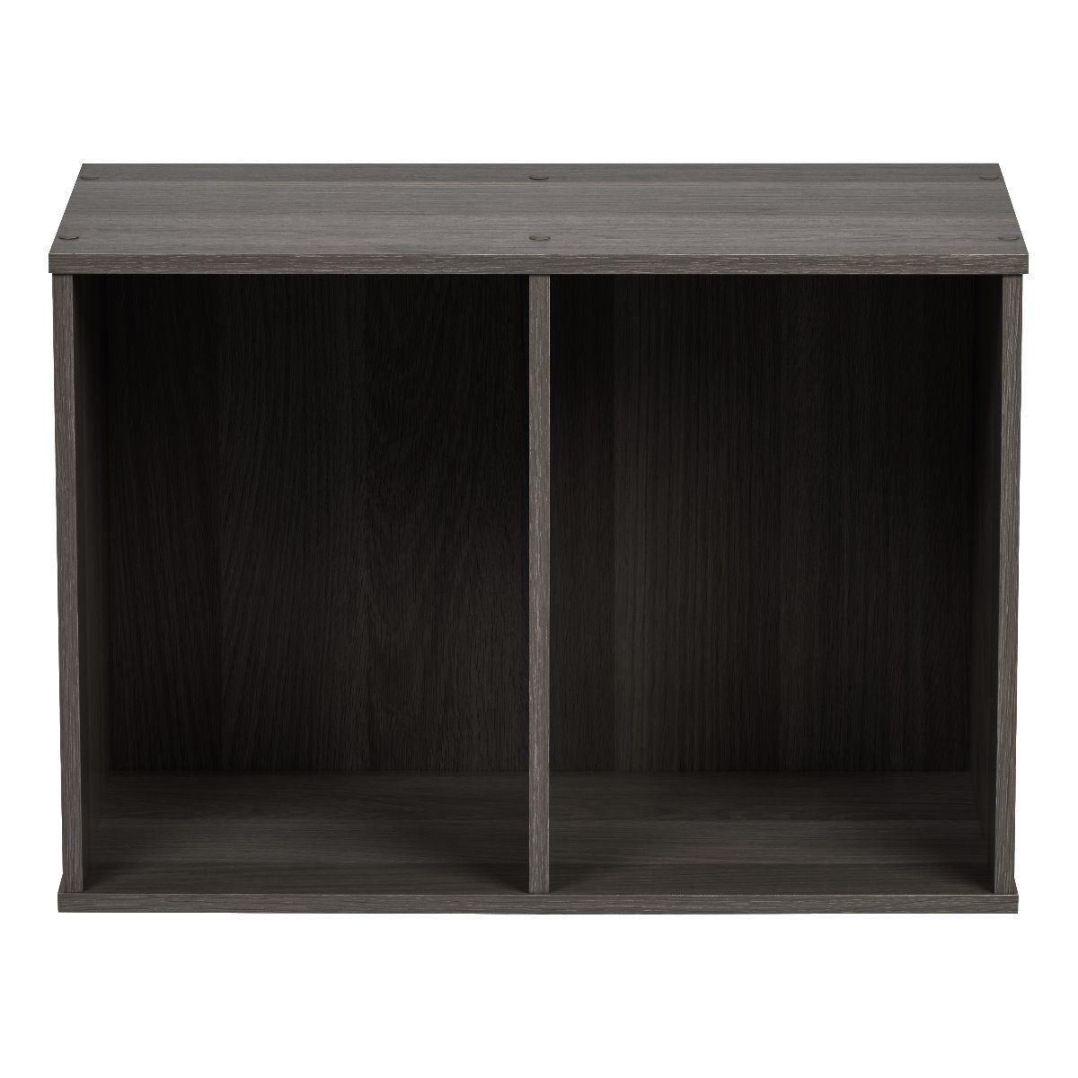 IRIS 2 Tier Short Freestanding Wood Storage Bookshelf Shelf Shelving Unit, Gray
