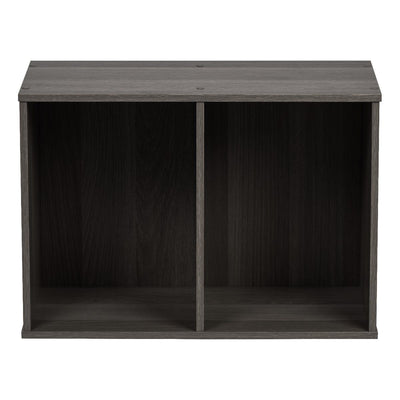 IRIS 2 Tier Short Freestanding Wood Storage Bookshelf Shelf Shelving Unit, Gray