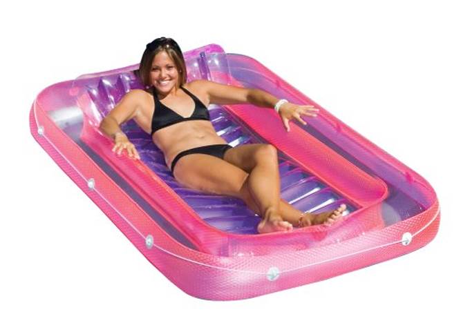 Swimline 9052 71" Swimming Pool Inflatable Tub Lounger w/ 12 Volt Air Pump