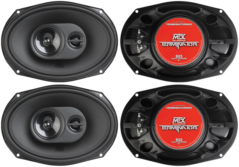 4) New MTX TERMINATOR693 6x9" 240W 2 Way Coaxial Car Audio Speakers Stereo Black