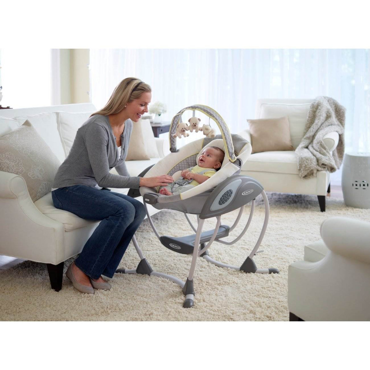 Graco Glider Petite LX Baby/Infant Swing with Mobile Toys - Affinia | 1925885