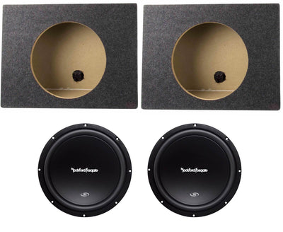 2) Rockford Fosgate R1S4-12 12" 600W Subwoofers + 2) 12" Single Sealed Sub Box