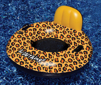 Swimline 90551 Inflatable Swimming Pool Cheetah Print Raft w/ 110 Volt Air Pump