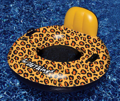 Swimline 90551 Inflatable Swimming Pool Cheetah Print Raft w/ 12 Volt Air Pump
