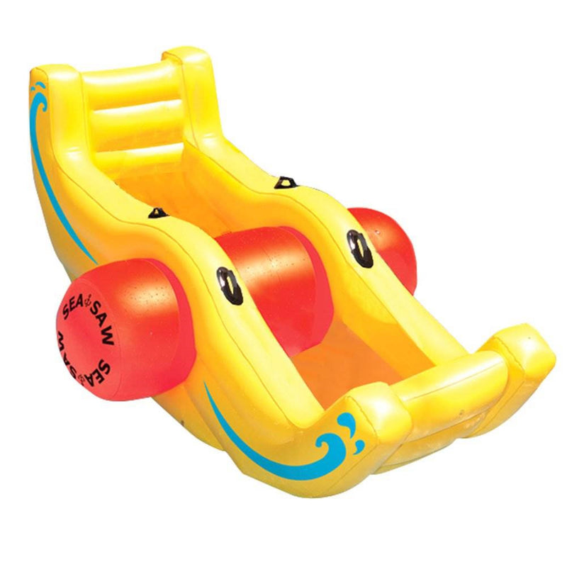 Swimline Pool Inflatable 2 Person Sea Saw Rocker Float with Electric Air Pump - VMInnovations
