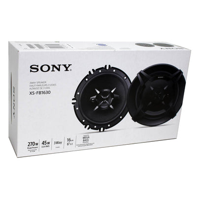Sony XSFB1630 6.5" 270 Watt 3-Way Car Audio Speakers, Pair (Open Box) - VMInnovations