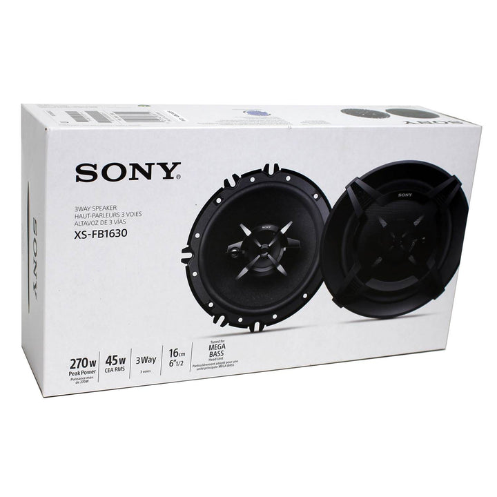 Sony XSFB1630 6.5" 270 Watt 3-Way Car Audio Speakers, Pair (Open Box)