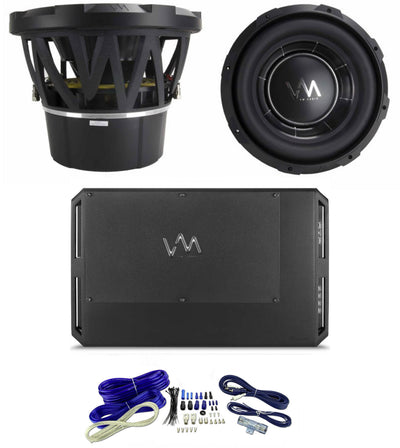 2) VM Audio ECW100 Encore 10" Subwoofers + ECD2500.1 Monoblock Amp + Wiring Kit