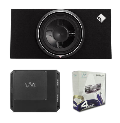 Rockford Fosgate P3S-1X12 12" 800W Shallow Subwoofer + Class D Amp + Wiring Kit