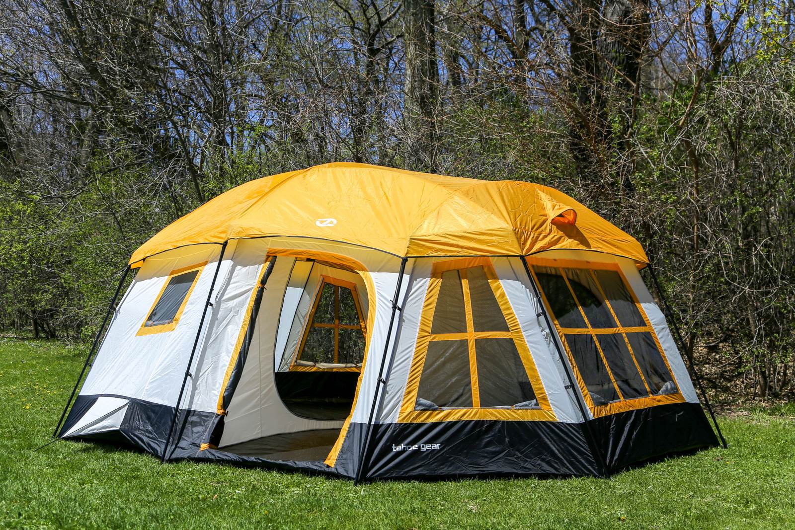 Tahoe Gear Ozark TGT-OZARK-16-B 16 Person 3 Season Family Cabin Tent, Orange