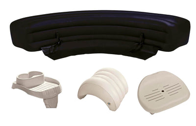 Intex PureSpa Hot Tub Accessories Package - Headrest, Bench, Seat, and Cupholder