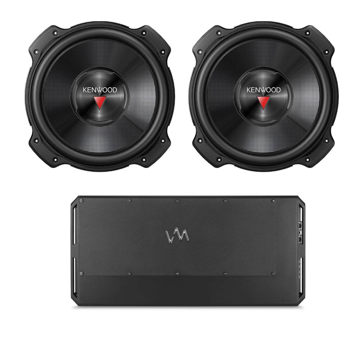 2) NEW Kenwood KFC-W3016PS 12" 4000W Car  Subwoofers 4 Ohm + Mono Class D Amp