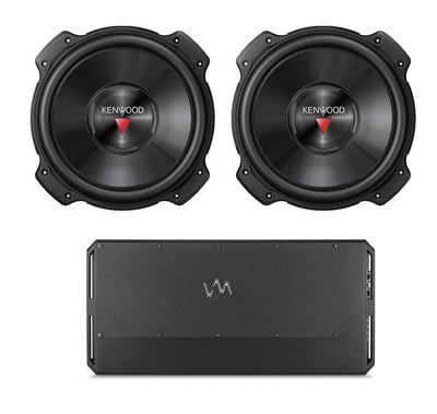 2) NEW Kenwood KFC-W3016PS 12" 4000W Car  Subwoofers 4 Ohm + Mono Class D Amp