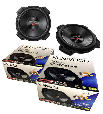 2) NEW Kenwood KFC-W3016PS 12" 4000W Car  Subwoofers 4 Ohm + Mono Class D Amp