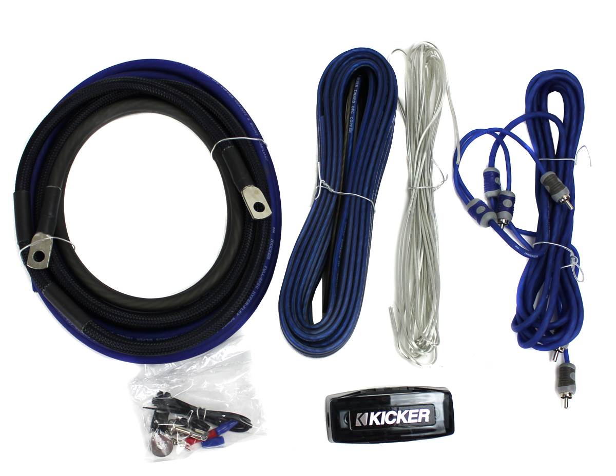 New Kicker CK4 4-Gauge 2-Channel Complete Car Amplifier Kit + Battery Terminal
