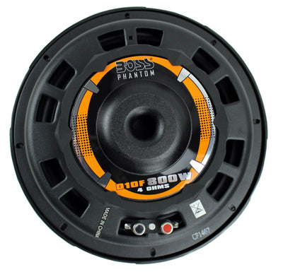 2) Boss D10F 10" 1600W Shallow Car Audio Subwoofers + 2) 10" Single Sealed Boxes