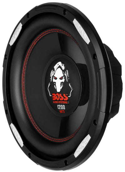 2) Boss P100F 10" 2400W Car Shallow/Slim Subwoofer + 2) 10" Single Sealed Boxes
