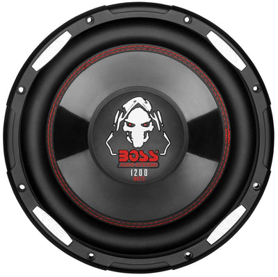 2) Boss P100F 10" 2400W Car Shallow/Slim Subwoofer + 2) 10" Single Sealed Boxes