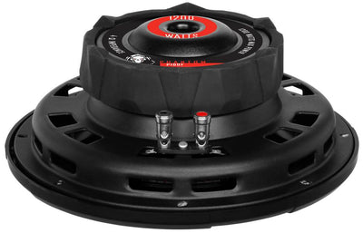 2) Boss P100F 10" 2400W Car Shallow/Slim Subwoofer + 2) 10" Single Sealed Boxes