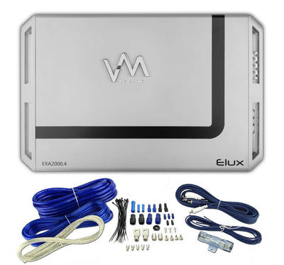 New VM Audio EXA2000.4 2000W 4 Channel Car Amplifier Power Amp + Wiring Kit