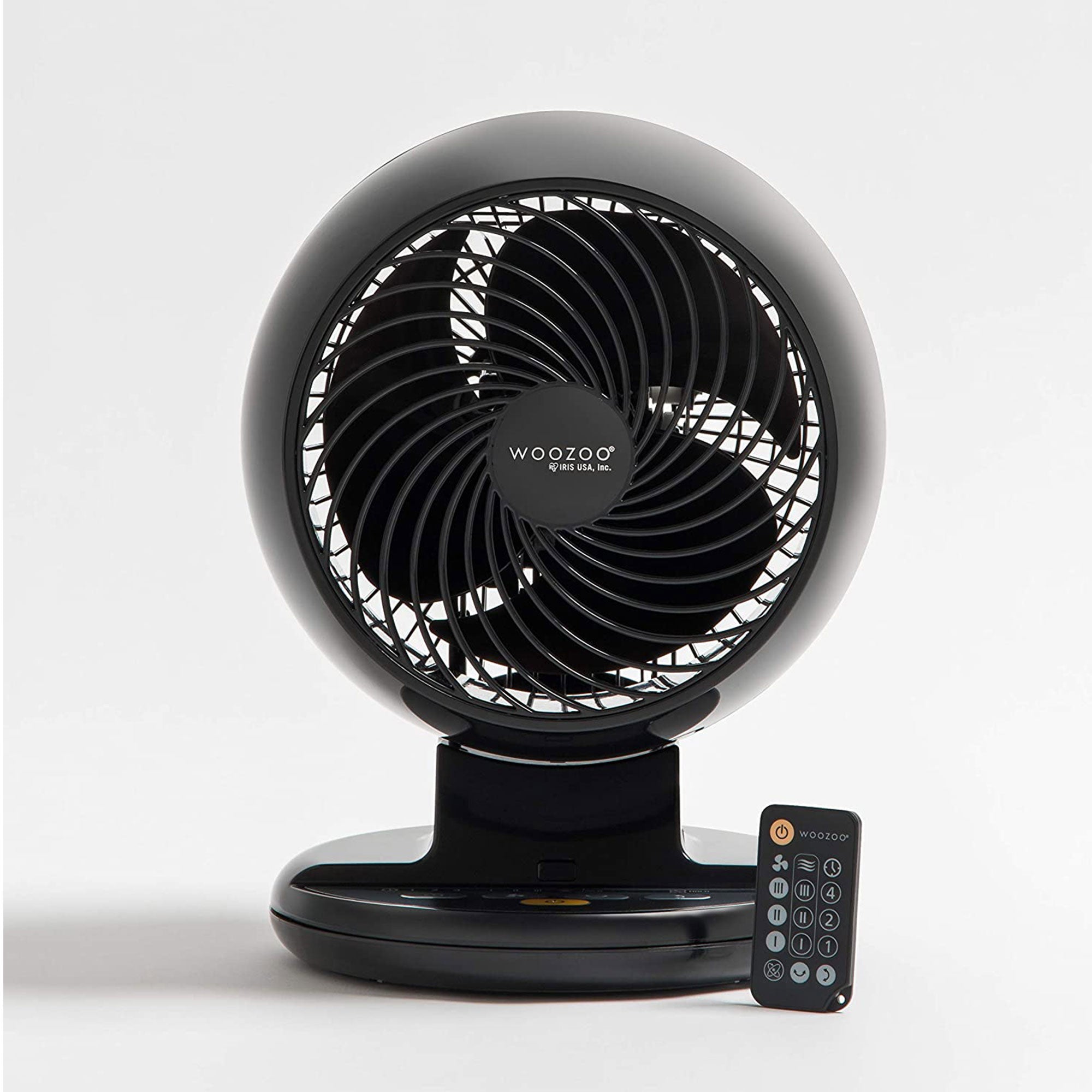 IRIS USA Remote Desktop Portable Compact Small Oscillating Fan, Black (Used)