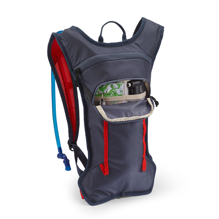 High Sierra HydraHike 2.0 4L Hydration Backpack for Hiking, Gray/Red (Open Box) - VMInnovations