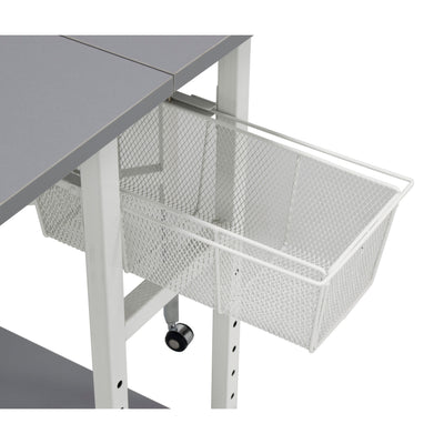 Spree 60" x 36" Adjustable Folding Multipurpose Craft Table with Metal Drawers