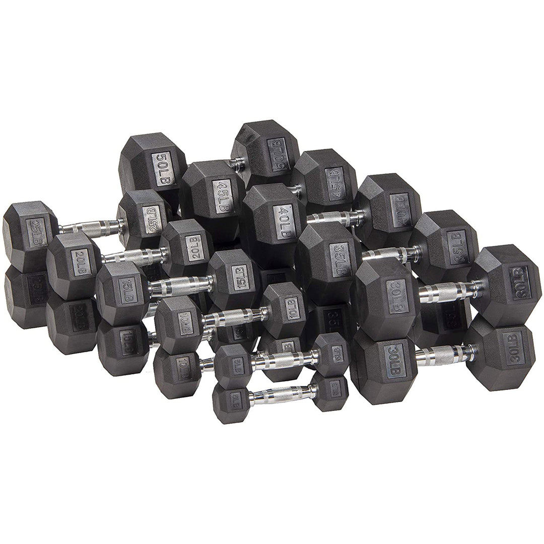 Sporzon Single Rubber Encased Hexagon Handheld Free Weight Dumbbell, 30lbs(Used) - VMInnovations