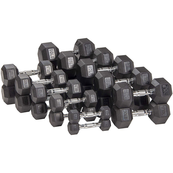 Sporzon Single Rubber Encased Hexagon Handheld Free Weight Dumbbell, 30lbs(Used) - VMInnovations