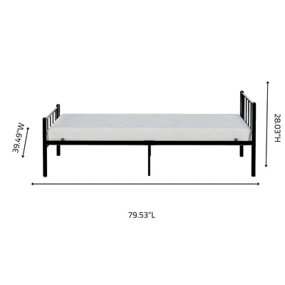 Rack Furniture Austin Steel Twin Size Home Furniture Kids Sleep Bed Frame, Black - VMInnovations