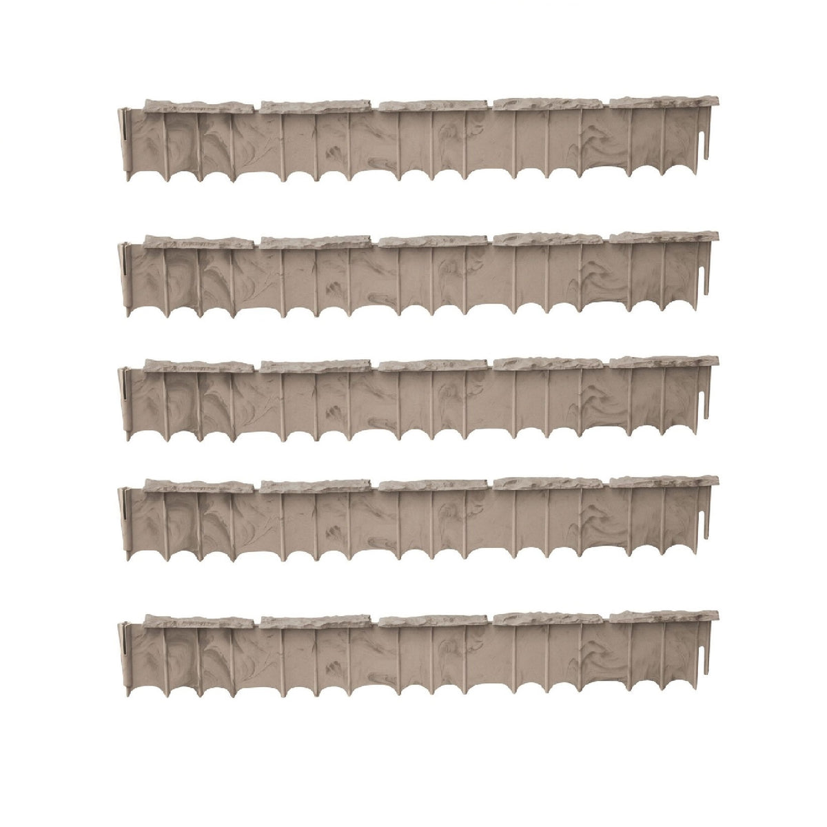 Suncast Quick Edge Resin Material 35 Inch Single Strip Lawn Edging (5 Pack)